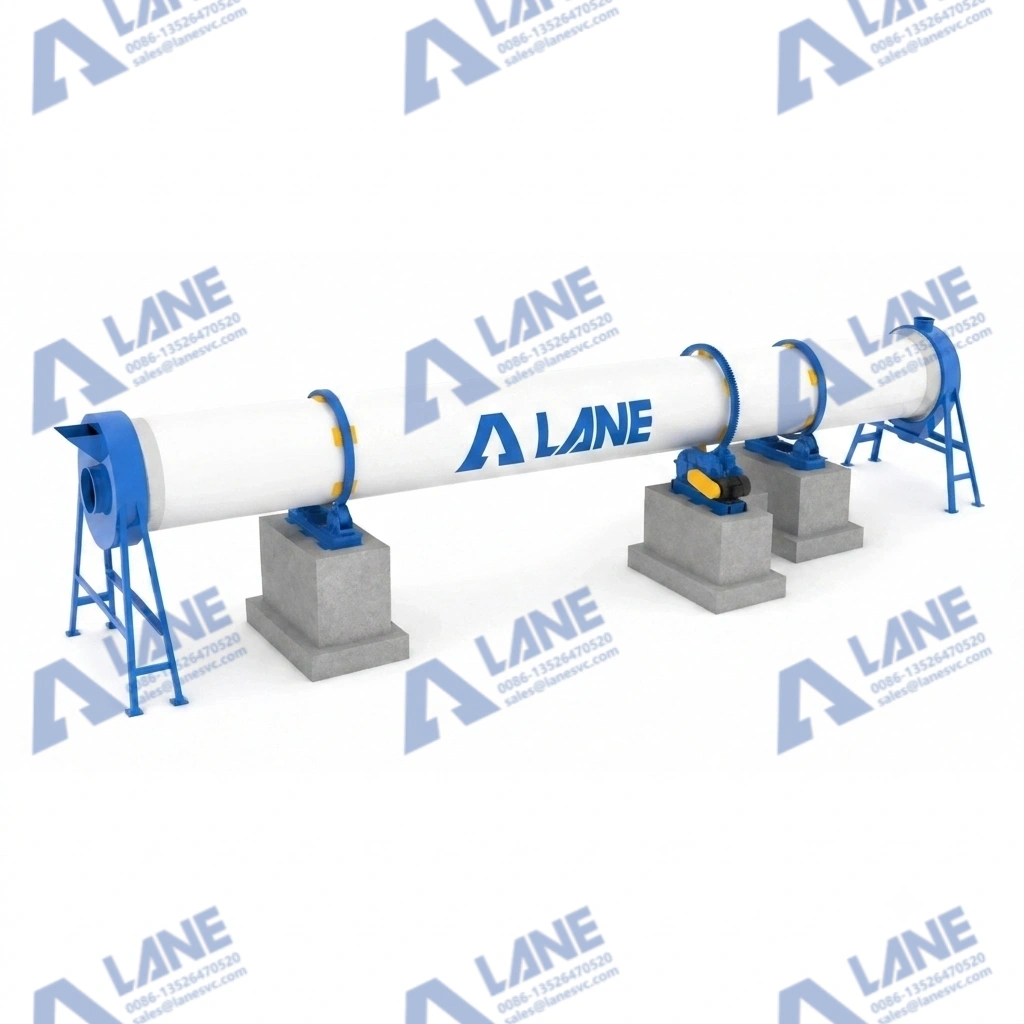 Rotary Drum Dryer & Cooler — 3D render
